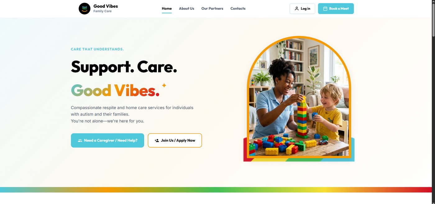 Good Vibes Family Care website preview