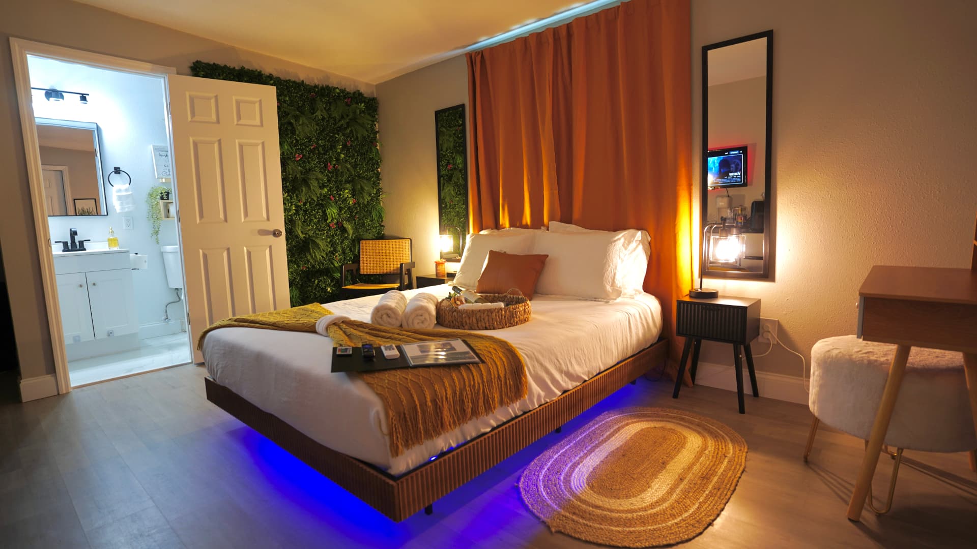 Warm boutique guest room