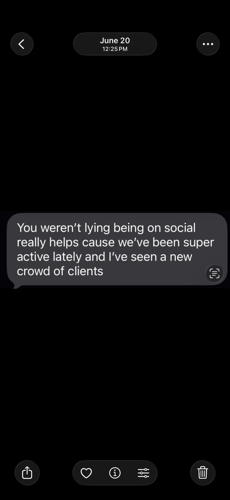 A salon owner, after she started posting on schedule