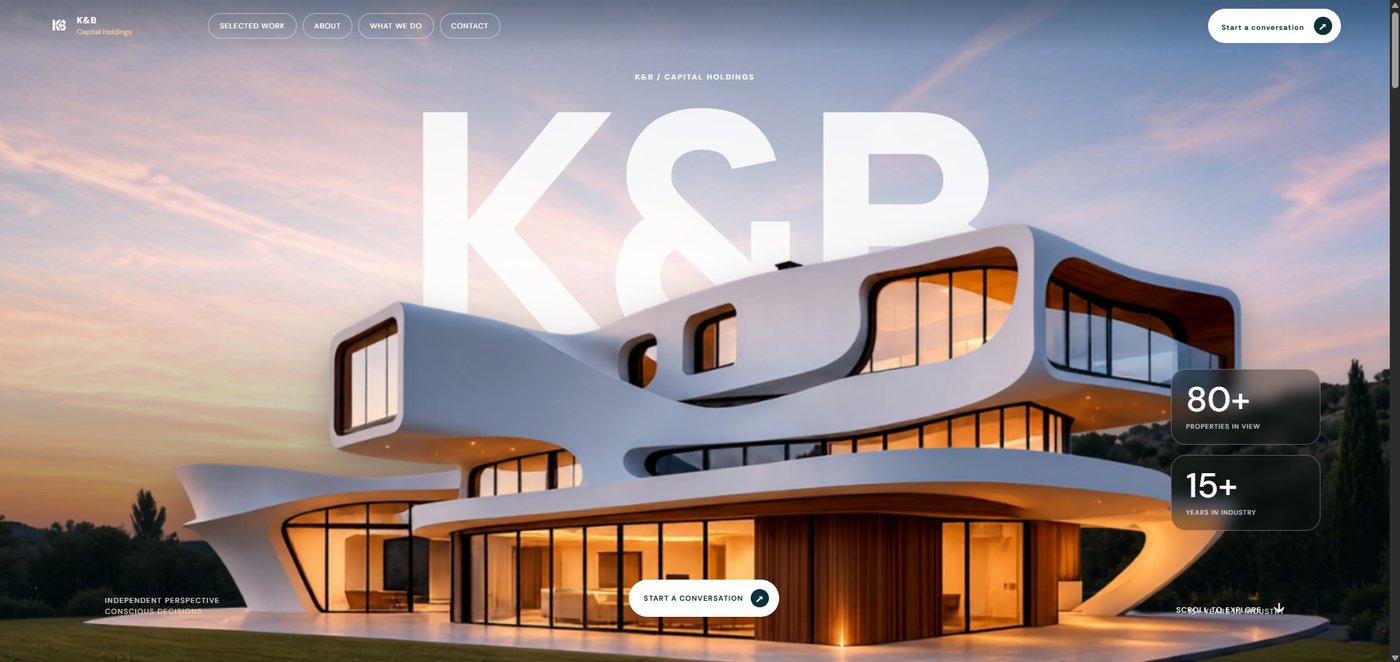 K&B Capital Holdings website preview